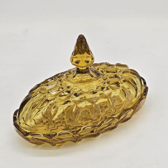Anchor Hocking Other - Vintage 1970s Anchor Hocking Fairfield Amber Glass 1/4 Pound Covered Butter Dish